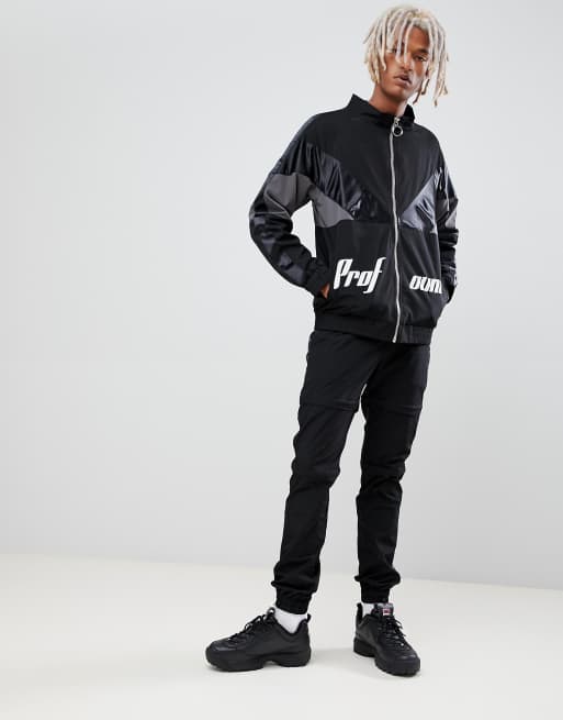 Profound Aesthetic Giacca A Vento Sportiva Nera Stile Corsa Automobilistica Asos