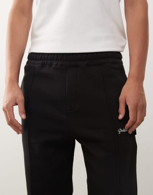 Prohibited 360 gsm oversized logo loose joggers in black, 5 of 5