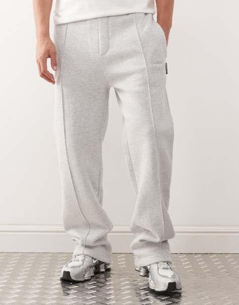 Prohibited 360 gsm oversized logo loose joggers in grey - view 1