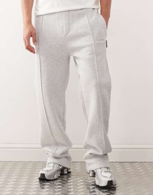 Prohibited 360 gsm oversized logo loose sweatpants in gray
