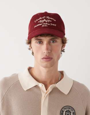 Prohibited 5 Panel Logo Cap In Red