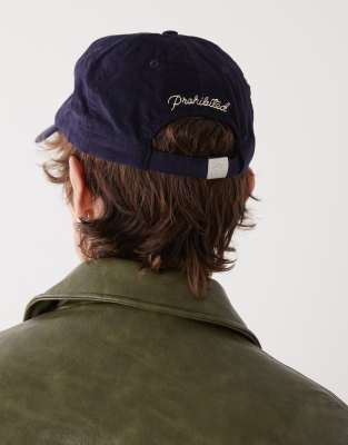 Prohibited 5 Panel Logo Cap In Blue