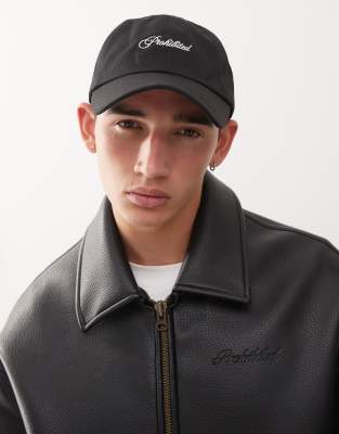Prohibited Prohibited 6 panel logo cap in black