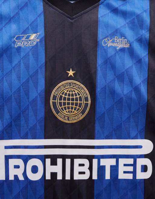 Prohibited - Adriano - Voetbalshirt met kraagje in blauw, 9 van 9