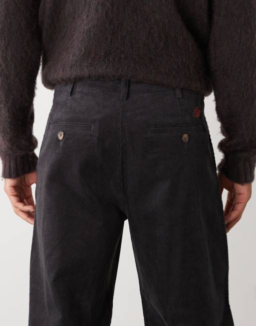 Prohibited - Baggy broek met rechte pijpen en dubbele plooi in donkergrijs, 5 van 5