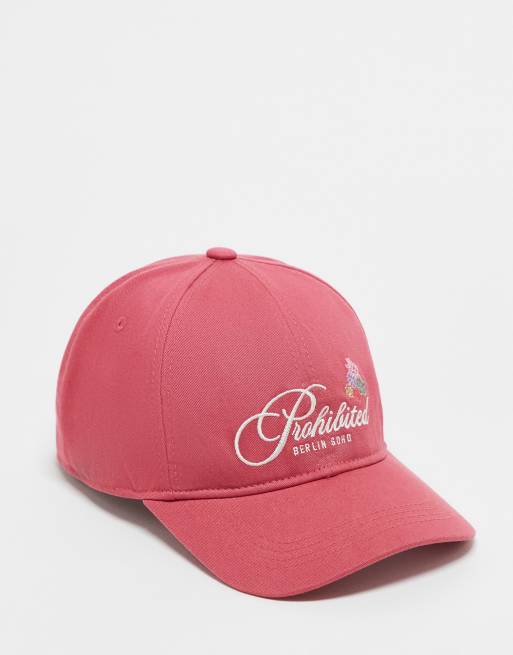 Prohibited - Casquette vintage style bohème - Rouge