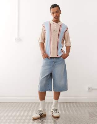 Prohibited Charlies Knit Short Sleeve Polo Shirt In Multi
