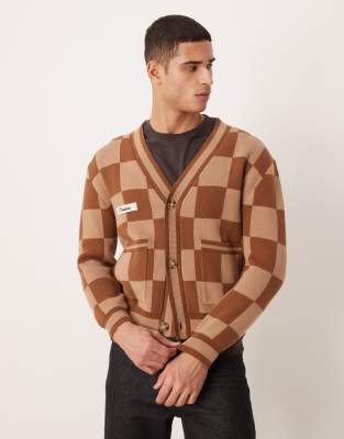 Prohibited Checked Cardigan In Multi