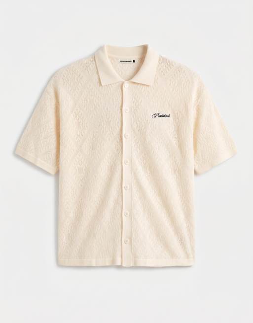 Prohibited - Chemise en maille et dentelle - Crème, 6 de 7
