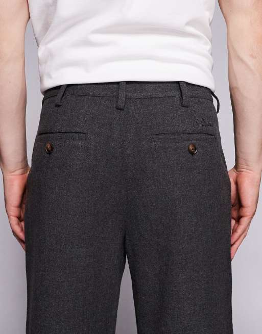 Prohibited – Club – Mörkgrå byxor med två veck, 5 av 5