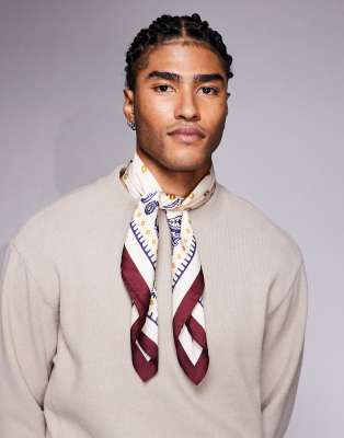 Prohibited Prohibited clubhouse logo jacquard scarf in multi-Red
