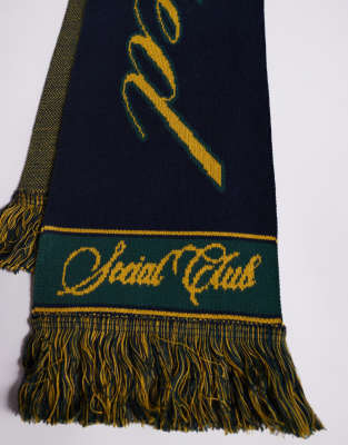 Prohibited Clubhouse Logo Jacquard Scarf In Blue