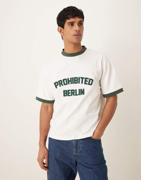 Prohibited contrast t-shirt in white