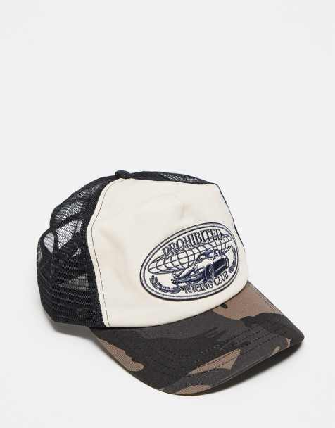 Prohibited - Cremefarvet trucker-kasket med kontrasterende camouflagemønstret skygge - view 1
