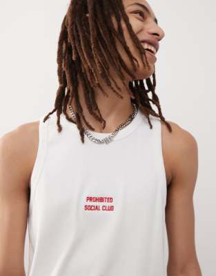 Prohibited - Débardeur avec logo Social Club » - Blanc cassé