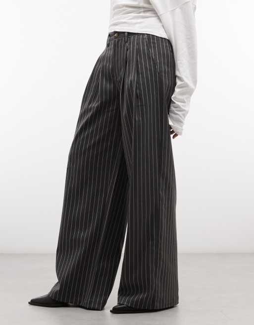 Prohibited - Decade - Pantaloni a pieghe grigio scuro con motivo gessato in coordinato, 2 di 5