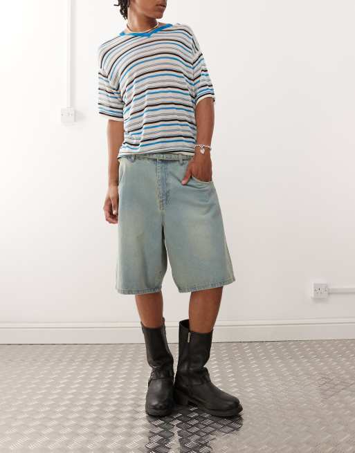 Prohibited denim jorts in light blue, 3 of 5
