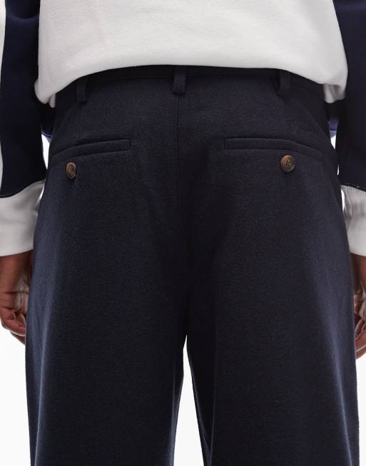 Prohibited - Double Pleated Club - Pantaloni effetto lana color blu navy, 5 di 5