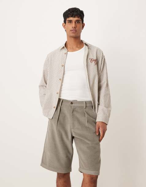 Prohibited double pleated shorts in grey