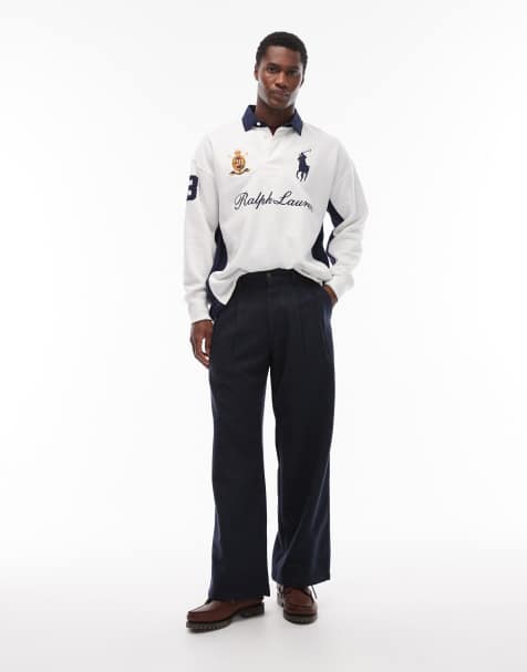 Prohibited double pleated wool look club pants in navy - view 1