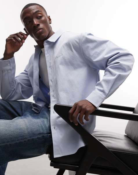 Prohibited dress long sleeve shirt in blue - view 1