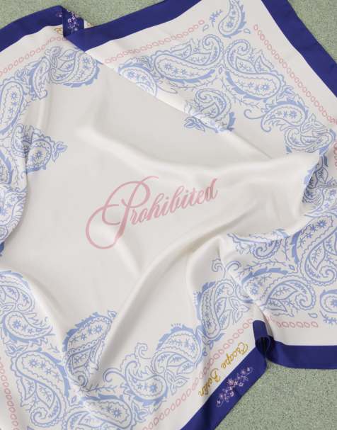 Prohibited escapism scarf in navy - view 2