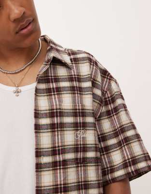 Prohibited Flannel Short Sleeve Shirt