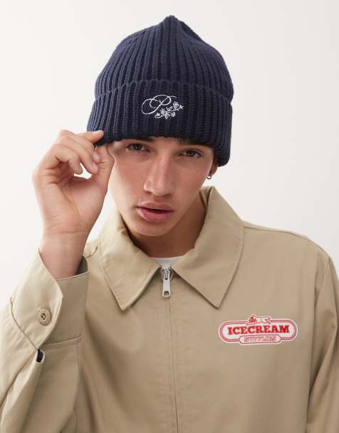 Prohibited – Granatowa dzianinowa czapka beanie z logo - view 1