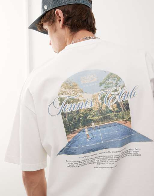 Prohibited grand match graphic t-shirt in off white, 4 of 4