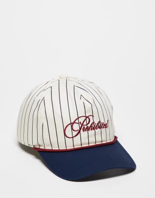 Prohibited Prohibited grand resort pinstripe cap in navy-Multi
