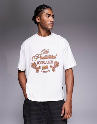Prohibited Prohibited graphic logo t-shirt in white