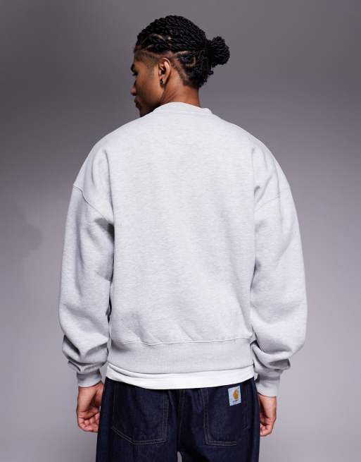 Prohibited – Graues Sweatshirt mit Rundhalsausschnitt und aufgenähtem Logo-Emblem, 3 von 5