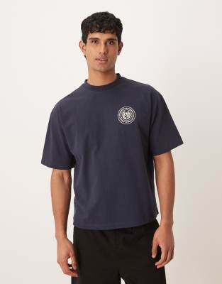 Prohibited Horse Racing Back Print Graphic T-shirt In Blue