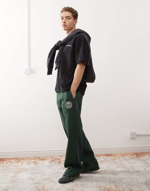 Prohibited - Joggingbroek van sweaterstof met rechte pijpen en naaddetail in groen