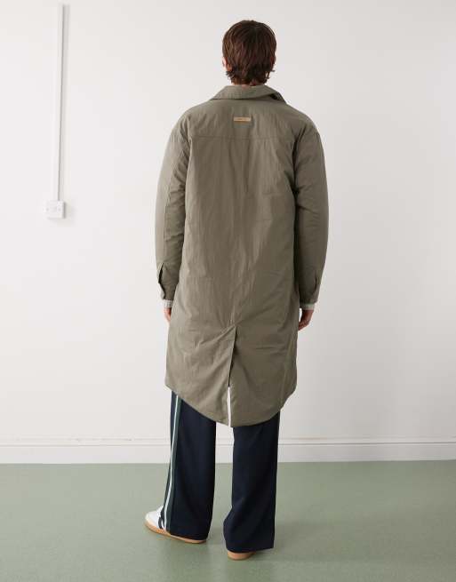 Prohibited – Kakigrön, mellanlång trenchcoat i rak passform, 3 av 5
