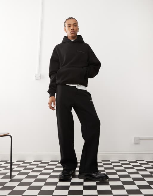 Prohibited – Kapuzenpullover in Schwarz mit farblich abgestimmtem Logo-Rückenprint, 360 g/m², Kombiteil, 3 von 4
