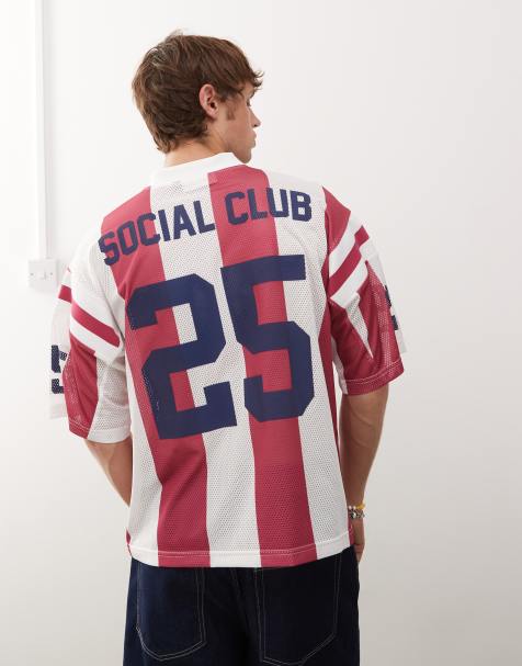 Prohibited kit football striped shirt in red