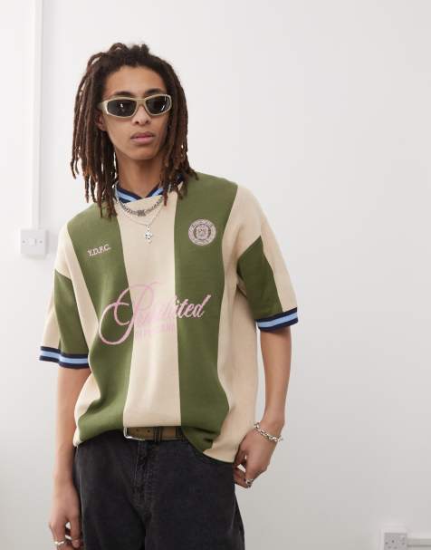 Prohibited knit short sleeve sweater in green - view 1