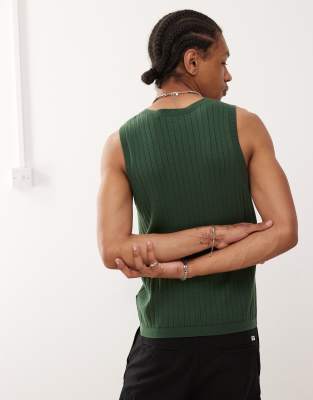 Prohibited Knit Tank Top In Green