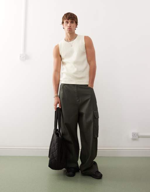 Prohibited knit tank top in off-white