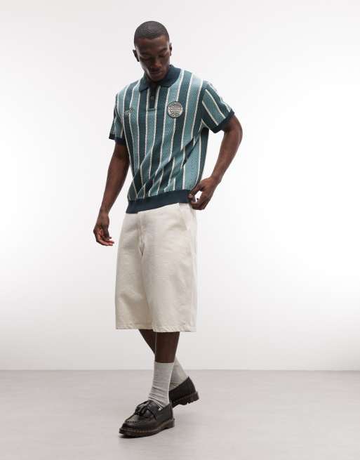 Prohibited knitted button up polo shirt in green, 2 of 5