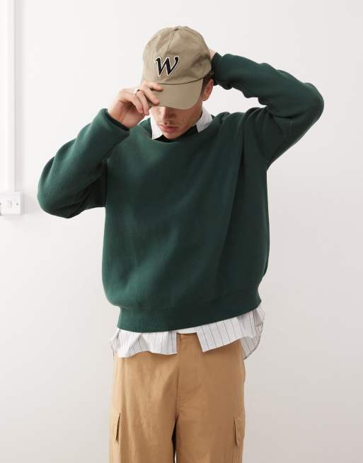 Prohibited knitted jumper with back logo detail in green, 2 of 4