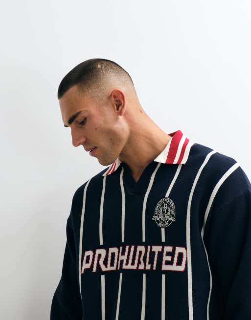 Prohibited knitted sports polo in navy, 2 of 5