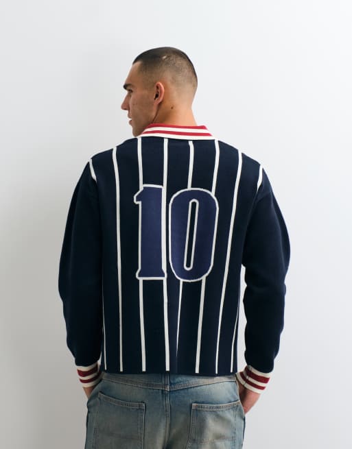 Prohibited knitted sports polo in navy, 3 of 5