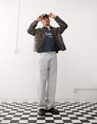 Prohibited logo straight leg sweatpants in gray - view 1