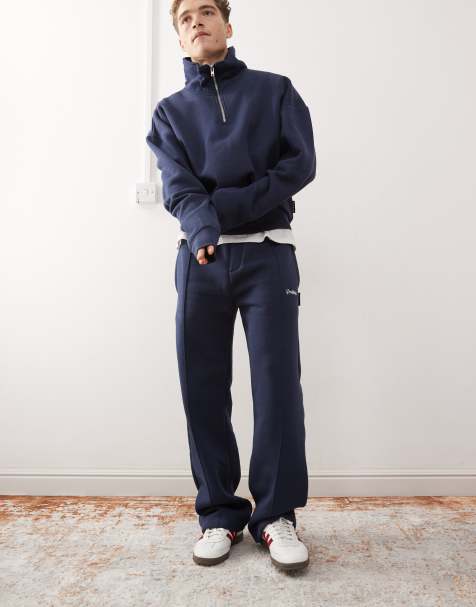 Prohibited logo straight leg trackies in navy (part of a set) - view 1