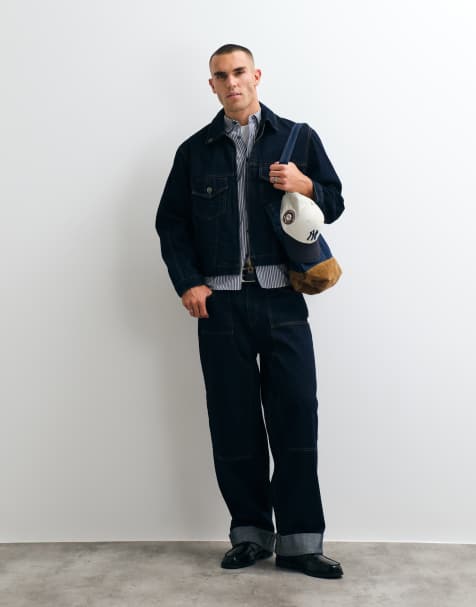 Prohibited loose fit carpenter jeans co-ord in raw blue indigo