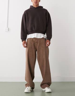 Prohibited Loose Fit Denim Jeans In Brown