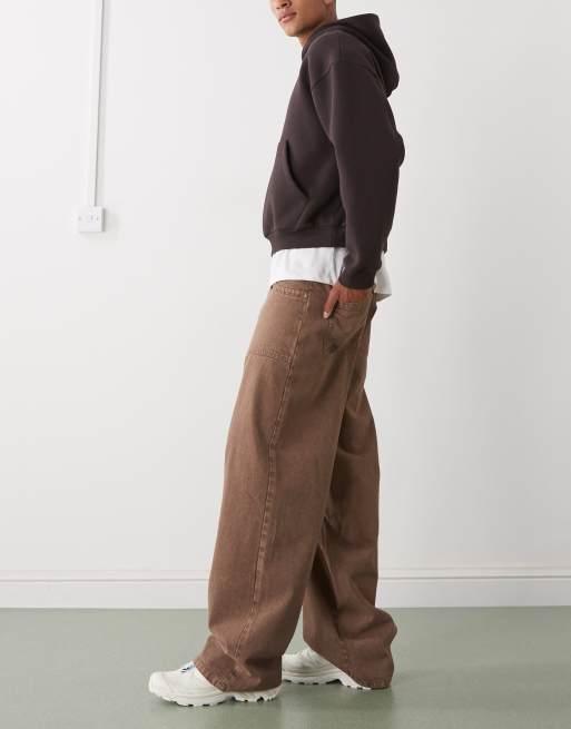 Prohibited loose fit denim jeans in brown, 2 of 5