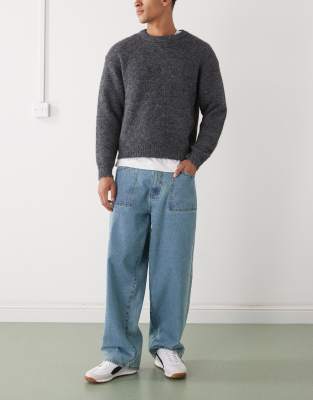 Prohibited Loose Fit Denim Jeans In Blue